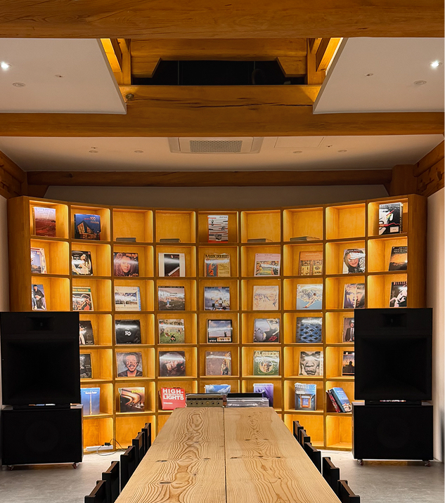 Library with music and books
